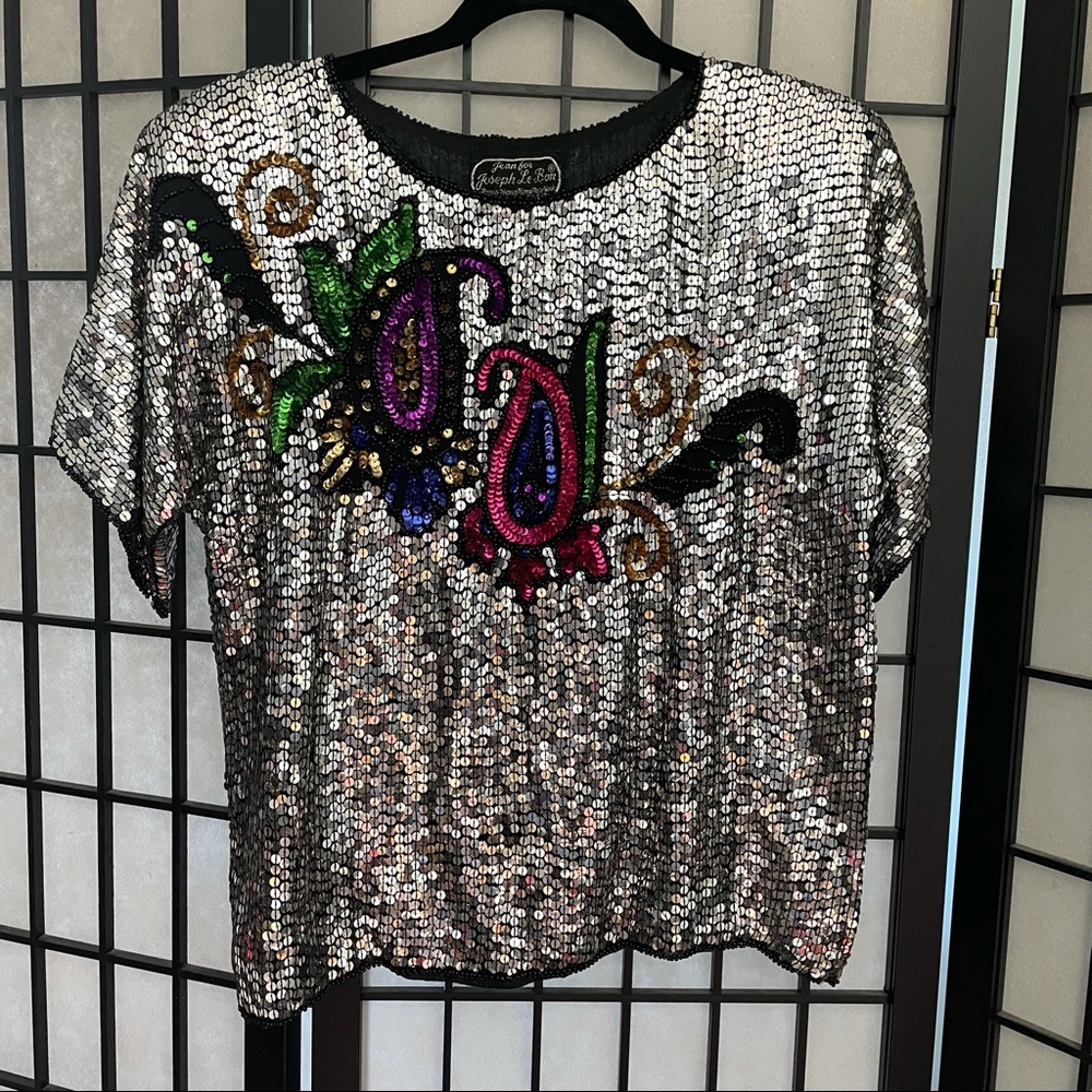 vintage silk and sequin blouse